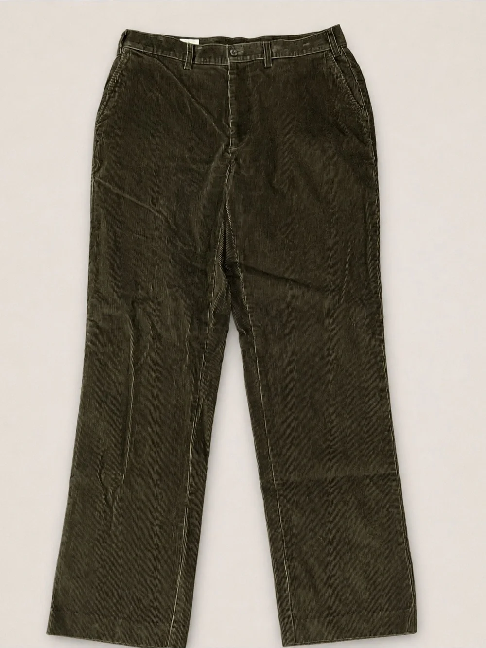 Orvis Men’s 36 Dark Olive Green Corduroy Pants Classic Straight Leg Cotton
